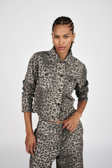 Aleksandra - Leopard print short jacket I Snow leopard 3 - Rabens Saloner