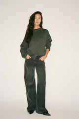 Sheela - Sweat drawstring top I Faded black 1 - Rabens Saloner