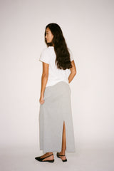 Hanni - Light stretch long skirt I Grey melange 3 - Rabens Saloner