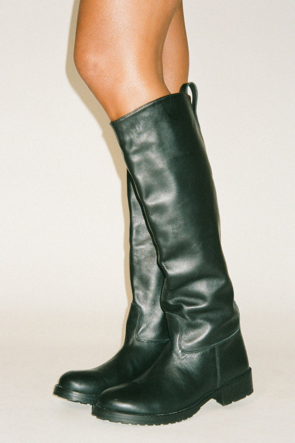 Marit - Leather riding boot I Black Black 36 1 - Rabens Saloner