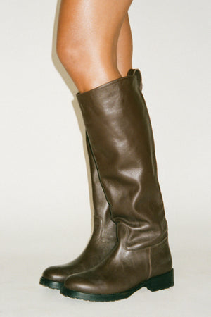 Marit - Leather riding boot I Dark Chocolate Dark Chocolate 36 1 - Rabens Saloner