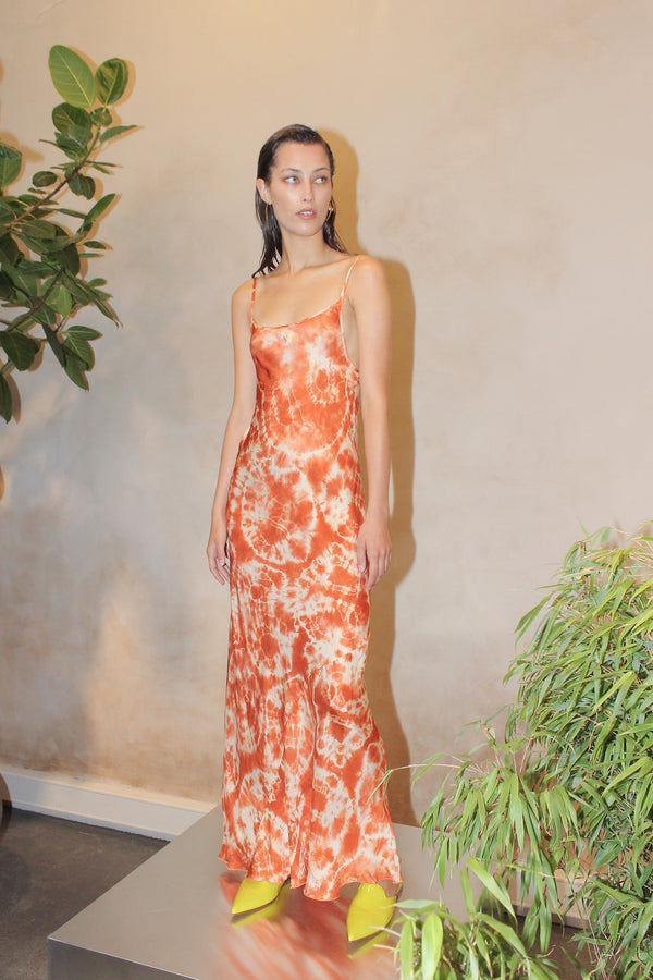 Keyla - Cosmo bias dress I Tangerine combo    2 - Rabens Saloner