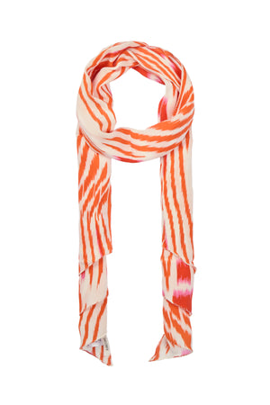 Tatiana - Ikat tie scarf I Mandarin pink ivory Mandarin pink ivory O/S 1 - Rabens Saloner