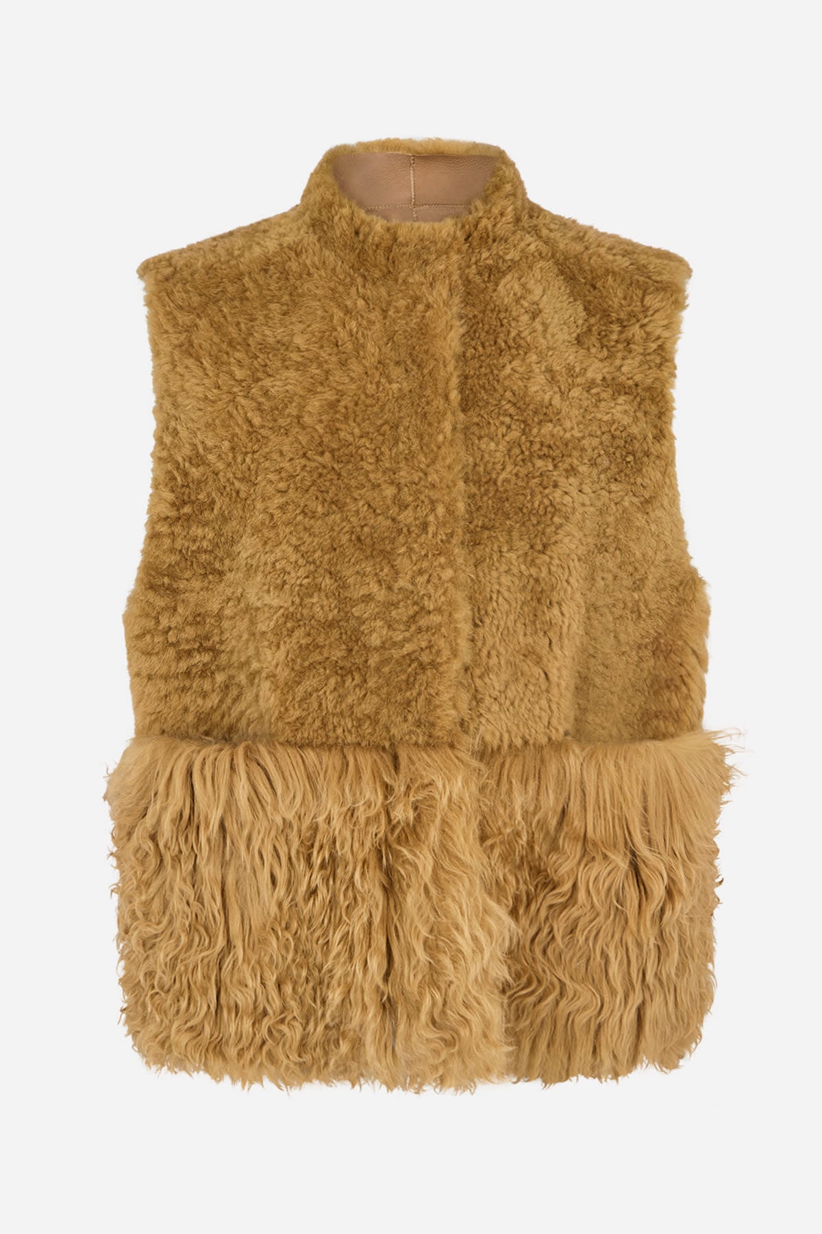 Channe - Shearling vest I Camel Camel S 4 - Rabens Saloner
