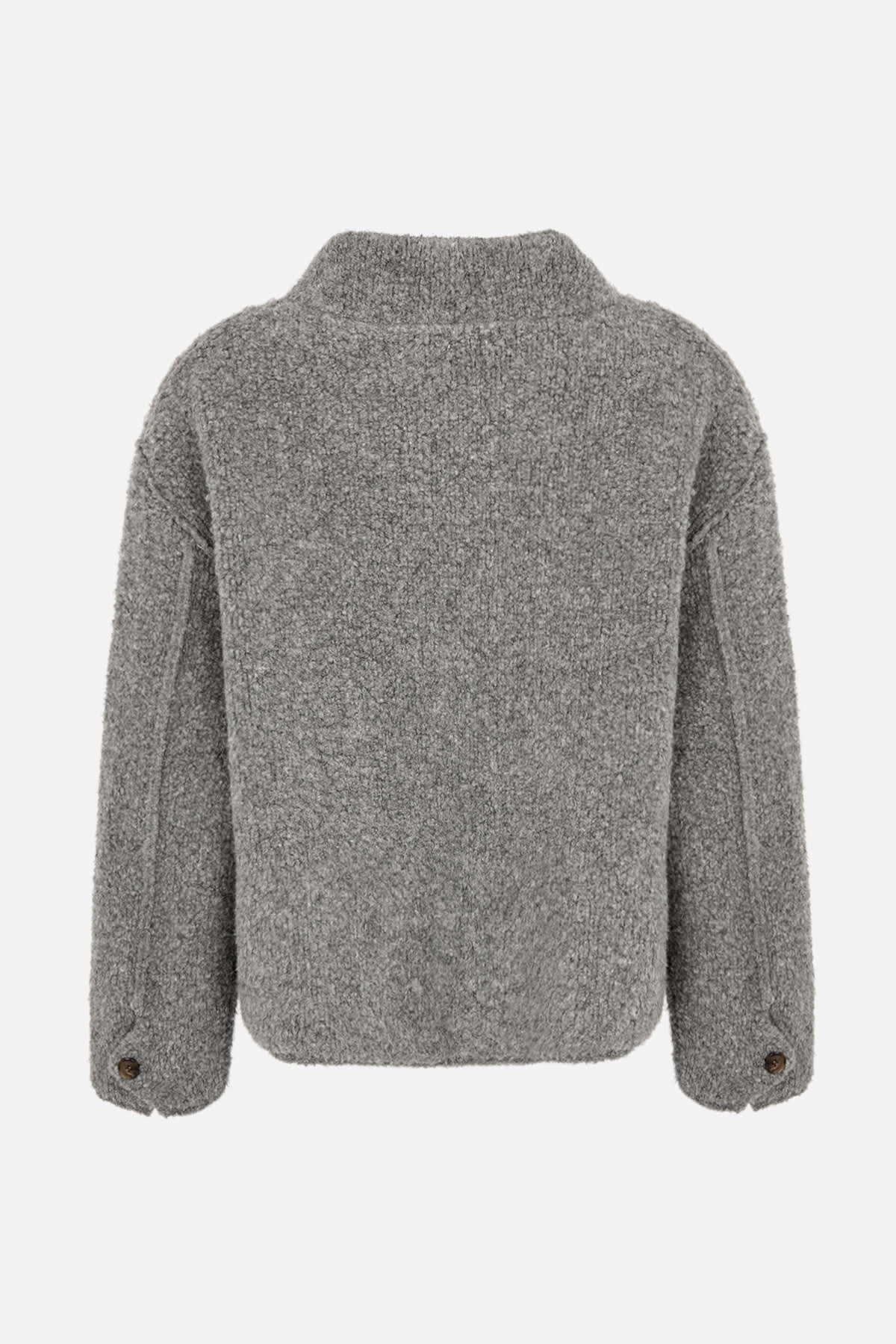 Emel - Sheep knit reverse jacket I Grey melange 4 - Rabens Saloner