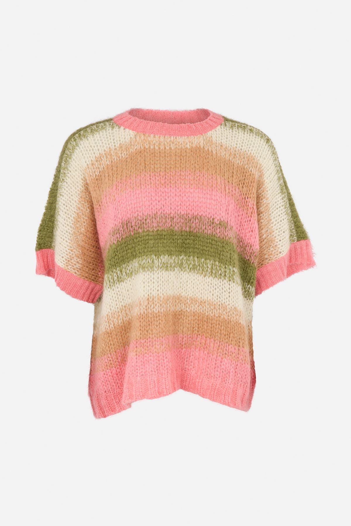Maggi - Blurred yarn oversize t-shirt I Pink combo Pink combo XS 1 - Rabens Saloner