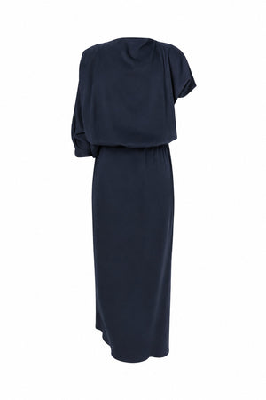 Mila - Ripple drape dress I Dark Blue Dark Blue XS 6 - Rabens Saloner