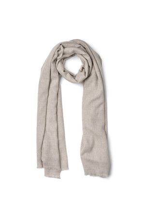 Wool cash scarf - Caroliva I Light grey melange Light grey melange O/S 1 - Rabens Saloner
