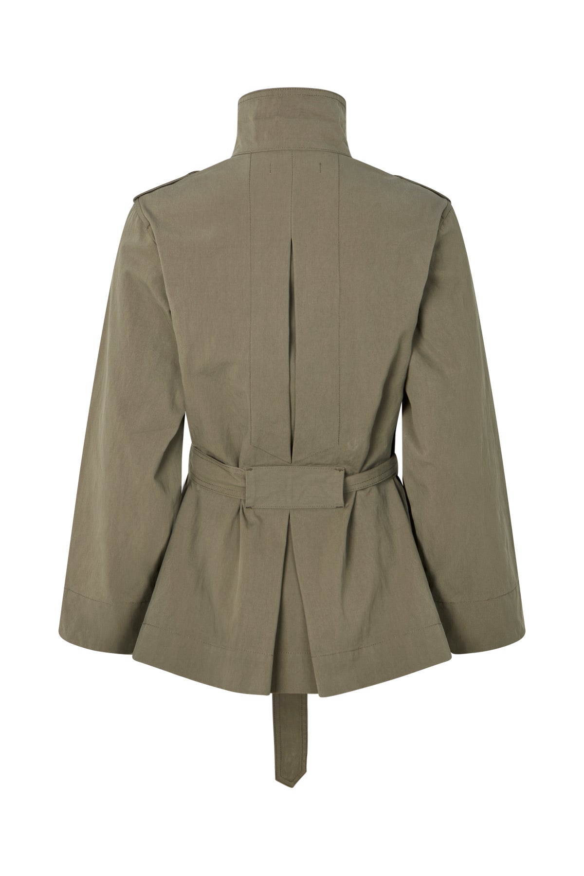 Nadira - Utility cropped trench jacket I Asphalt 6 - Rabens Saloner