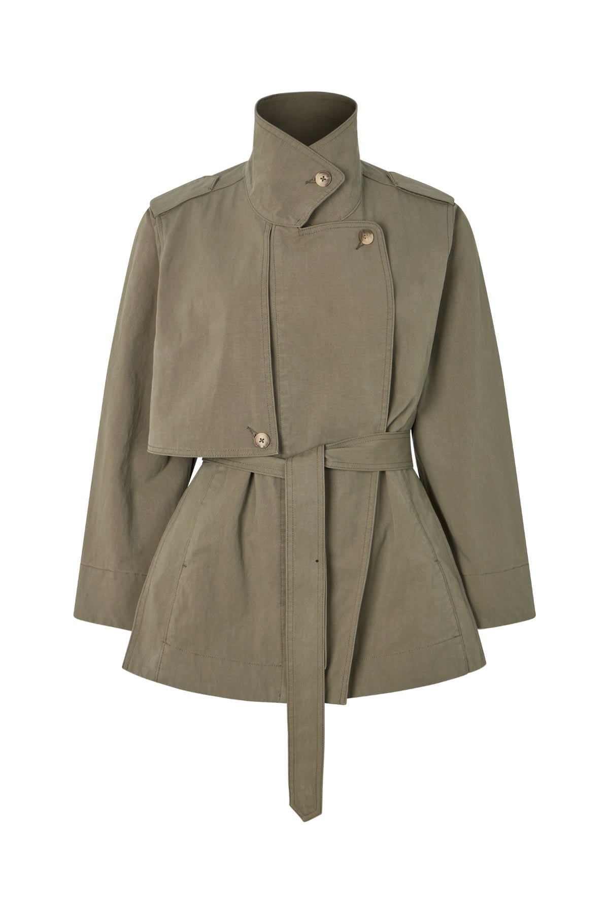 Nadira - Utility cropped trench jacket I Asphalt Asphalt XS 5 - Rabens Saloner