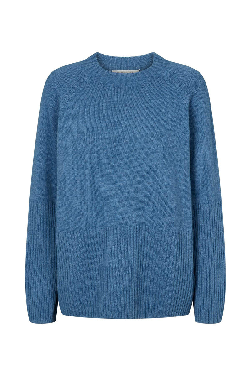 Baria - Seamless knit FN sweater Denim blue XS  4 - Rabens Saloner