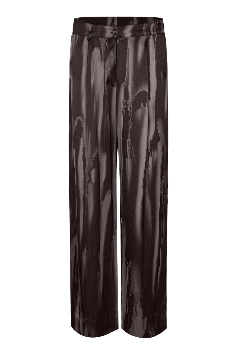 Abia - Mottled wide leg pant Grey combo XS  5 - Rabens Saloner