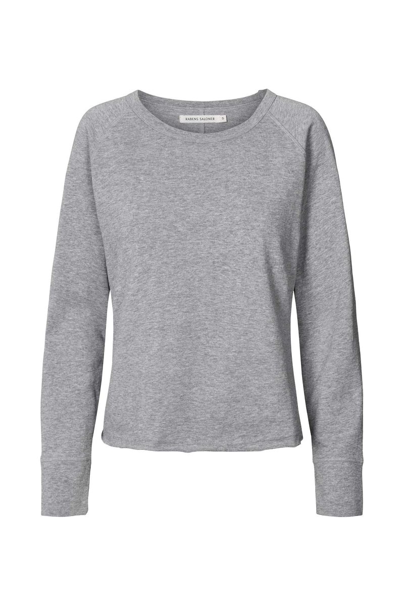 Nemi - Light stretch long sleeve top I Grey melange 3 - Rabens Saloner