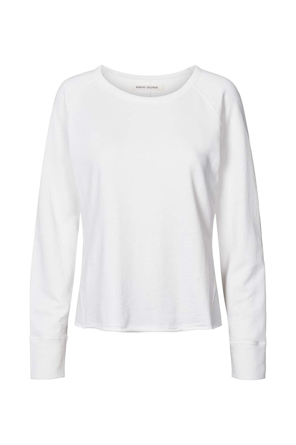 Nemi - Light stretch long sleeve top I White 1 - Rabens Saloner