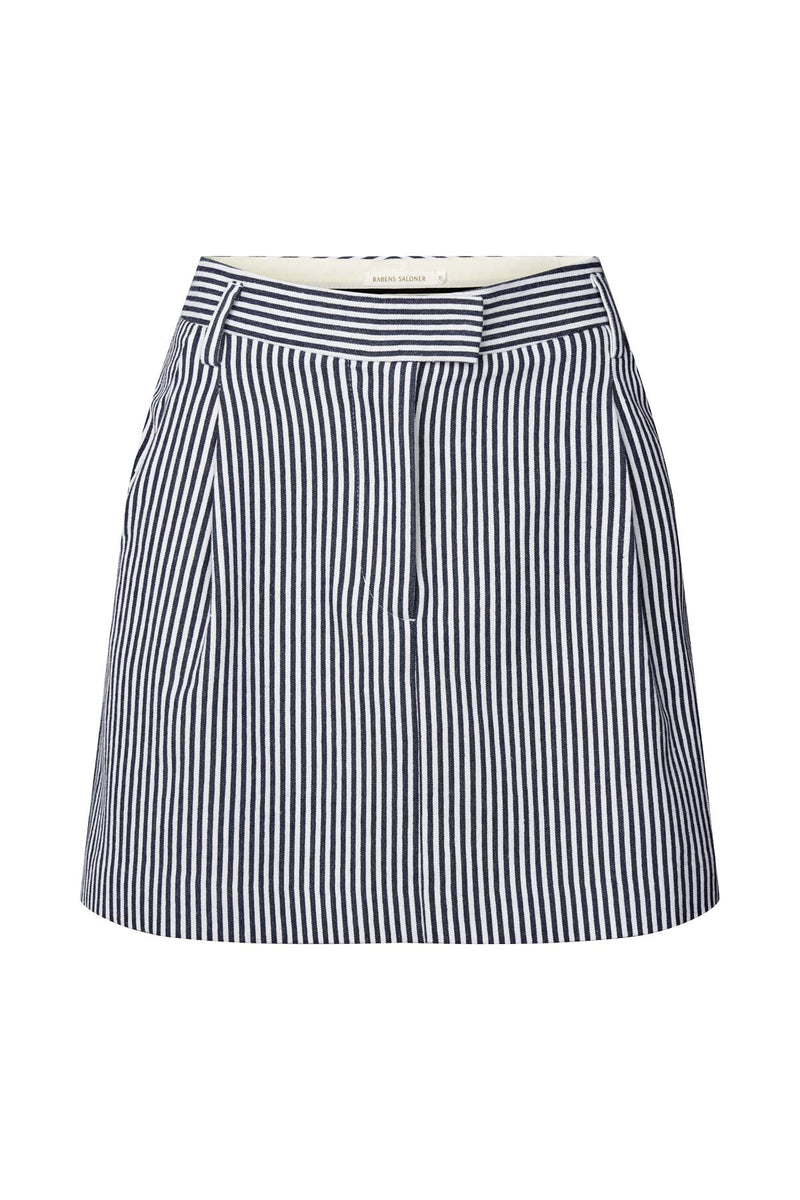 Hollie - Easy tailoring short skirt I Blue stripe