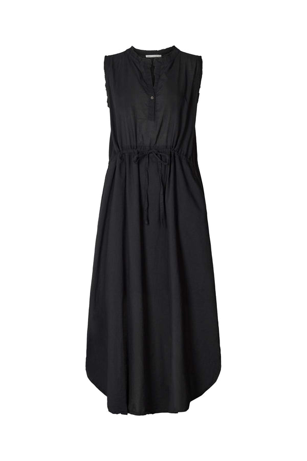 Vilde - Cotton drawstring dress I Black Black XS  1 - Rabens Saloner