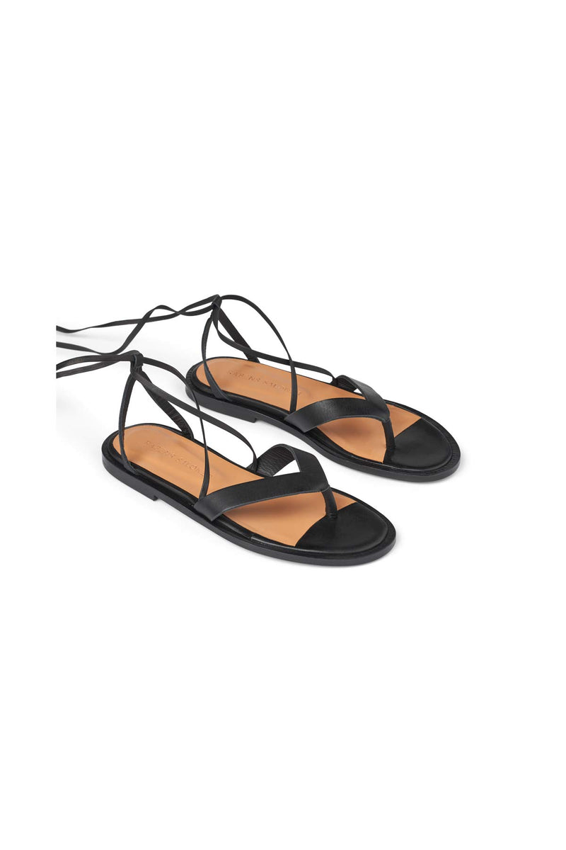 Pernilla - Tie flip flop I Black    1 - Rabens Saloner