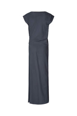 Orana - Aviator draped dress I Dusty Navy    2 - Rabens Saloner
