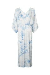 Lucca - Fracture kaftan dress I Blue white combo Blue white combo XS  4 - Rabens Saloner