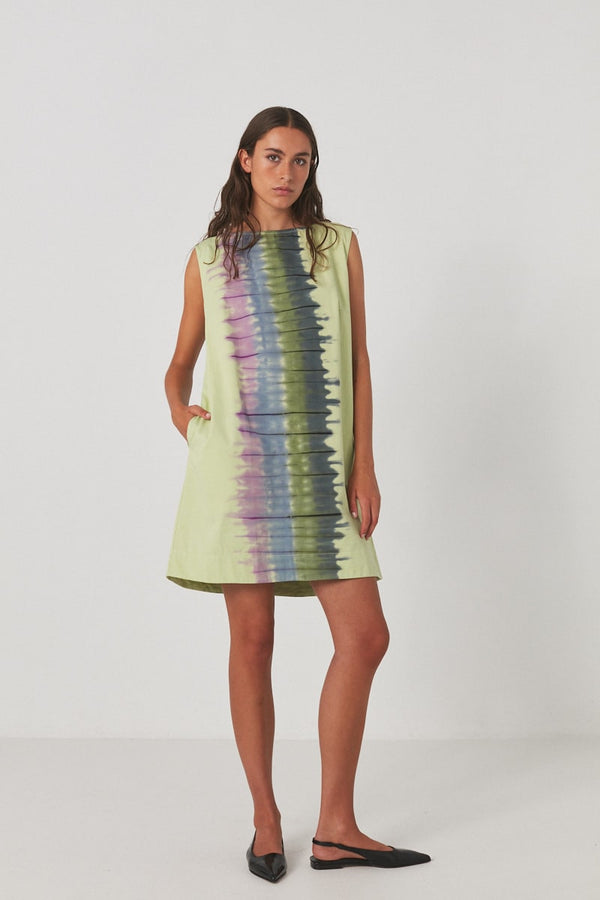 Lupita - Macaw Aline short dress I Lime combo 2 - Rabens Saloner