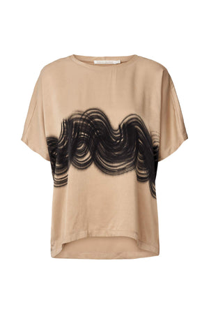 Maggi - Swirl cropped t-shirt I Black sculp combo XS/S   4 - Rabens Saloner