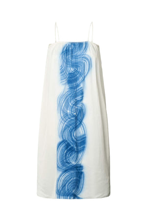 Milli - Swirl string elastic dress I Blue white combo XS   5 - Rabens Saloner
