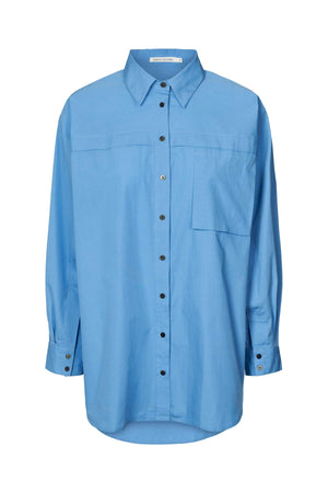 Jacobe - Poplin shirt I Blue Blue XS  1 - Rabens Saloner