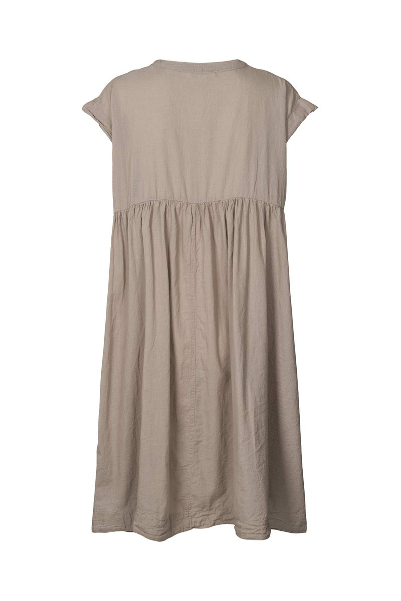 Lotti - Cotton short dress I Pearl grey 2 - Rabens Saloner