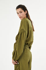 Isobel - Parachute cropped jacket I Army 4 - Rabens Saloner