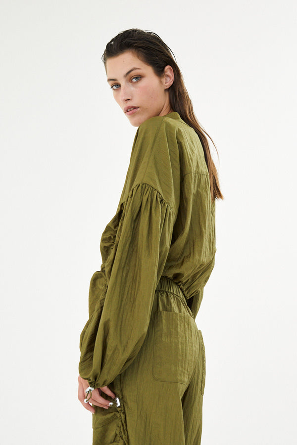 Isobel - Parachute cropped jacket I Army 4 - Rabens Saloner