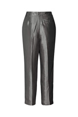 Nura - Hammered metal slim pant I Gun metal 3 - Rabens Saloner