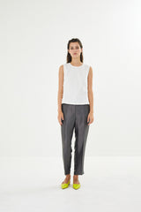 Nura - Hammered metal slim pant I Gun metal 1 - Rabens Saloner