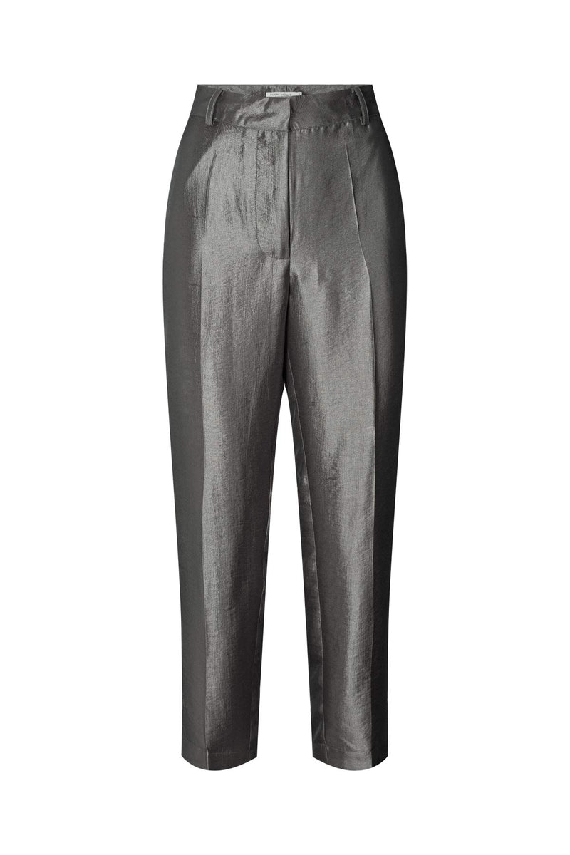 Nura - Hammered metal slim pant I Gun metal Gun metal XS 2 - Rabens Saloner