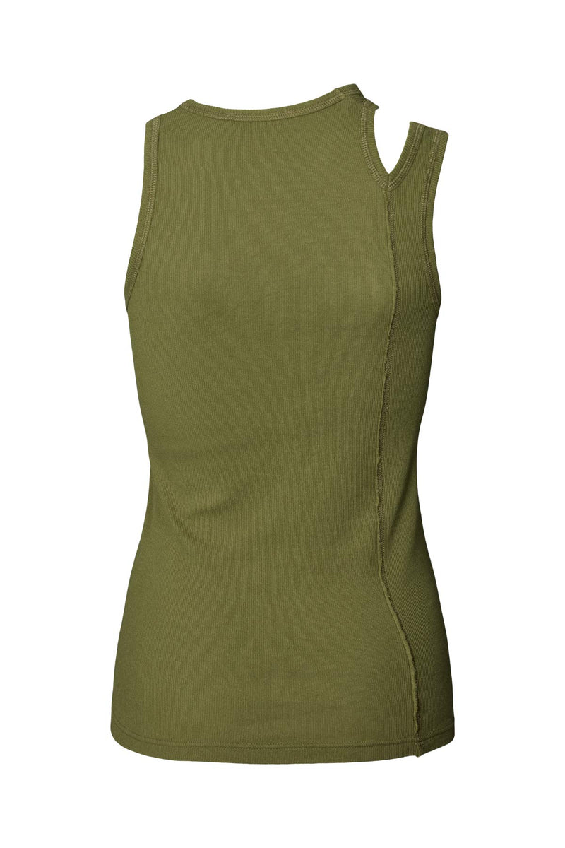 Jeta - Jersey two strap tank top I Army 4 - Rabens Saloner