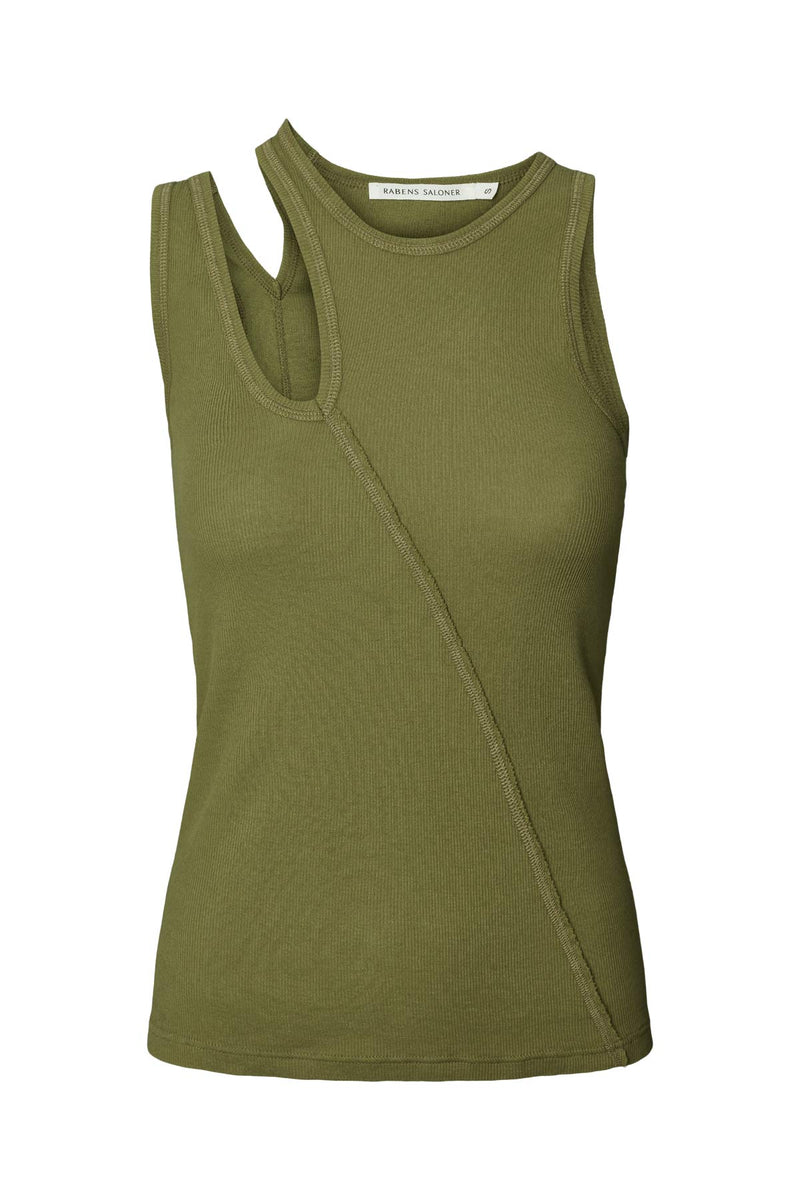 Jeta - Jersey two strap tank top I Army Army XS 3 - Rabens Saloner