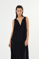 Chili - Sandwashed long placket dress I Black 2 - Rabens Saloner