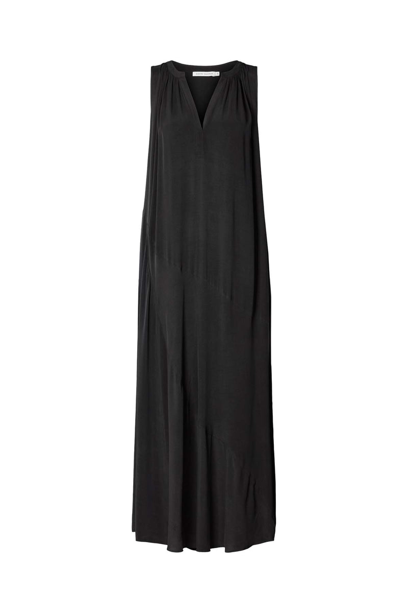 Chili - Sandwashed long placket dress I Black Black XS 3 - Rabens Saloner