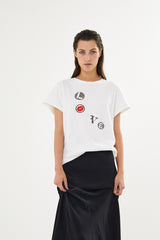 Ambla - Love patch t-shirt I Chalk 1 - Rabens Saloner