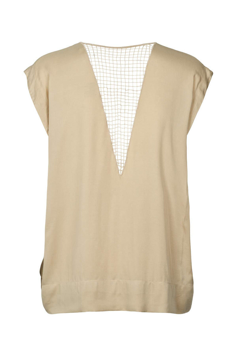 Rosalyn - Funnel web blouse I Sand 2 - Rabens Saloner