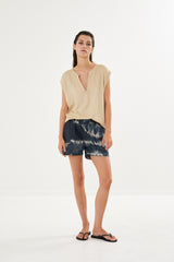 Rosalyn - Funnel web blouse I Sand 2 - Rabens Saloner