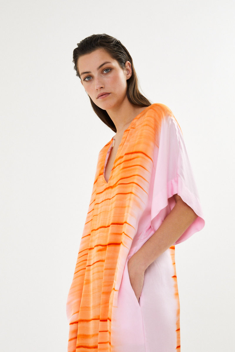 Maha - Tidal colomn dress I Orange combo 1 - Rabens Saloner