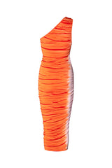 Lua - Tidal one shoulder dress I Orange combo 6 - Rabens Saloner