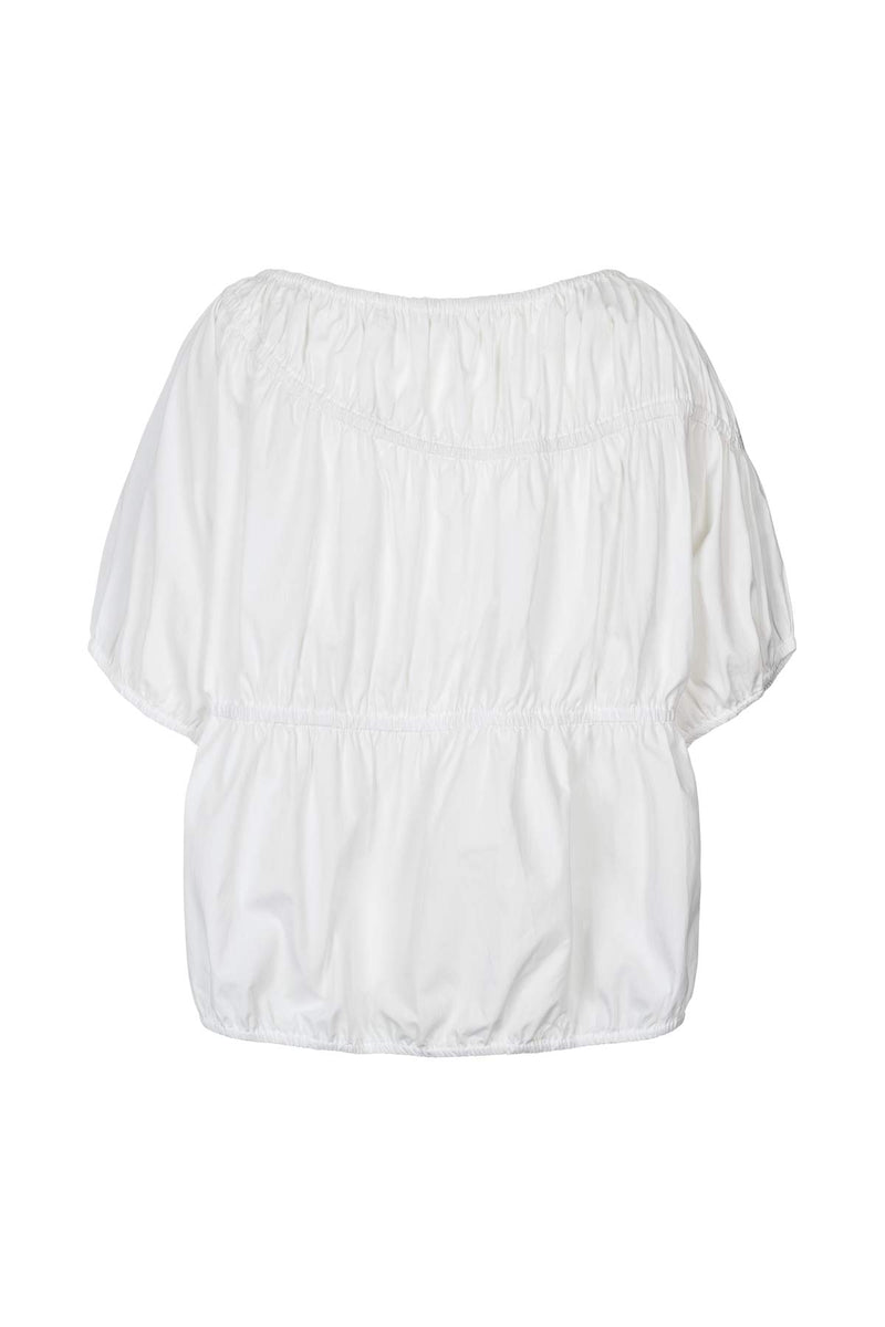 Lotte - Poplin elasticated top I White 2 - Rabens Saloner