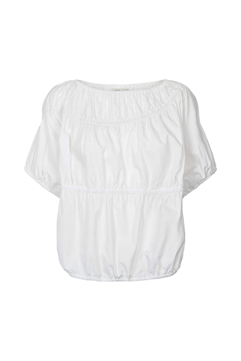 Lotte - Poplin elasticated top I White White XS 1 - Rabens Saloner