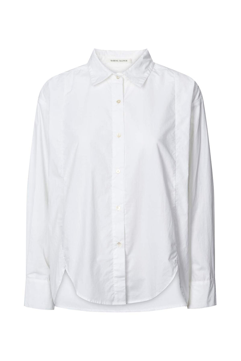 Lorna - Poplin bib front shirt I White White XS 1 - Rabens Saloner