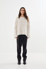 Elsie - Dual knit oversize sweater I Beige 5 - Rabens Saloner