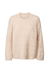 Elsie - Dual knit oversize sweater I Beige Beige XS/S 3 - Rabens Saloner