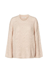 Elsie - Dual knit oversize sweater I Beige    5 - Rabens Saloner