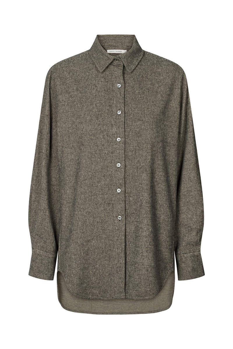 Elin - Mini check shirt I Coffee check    3 - Rabens Saloner