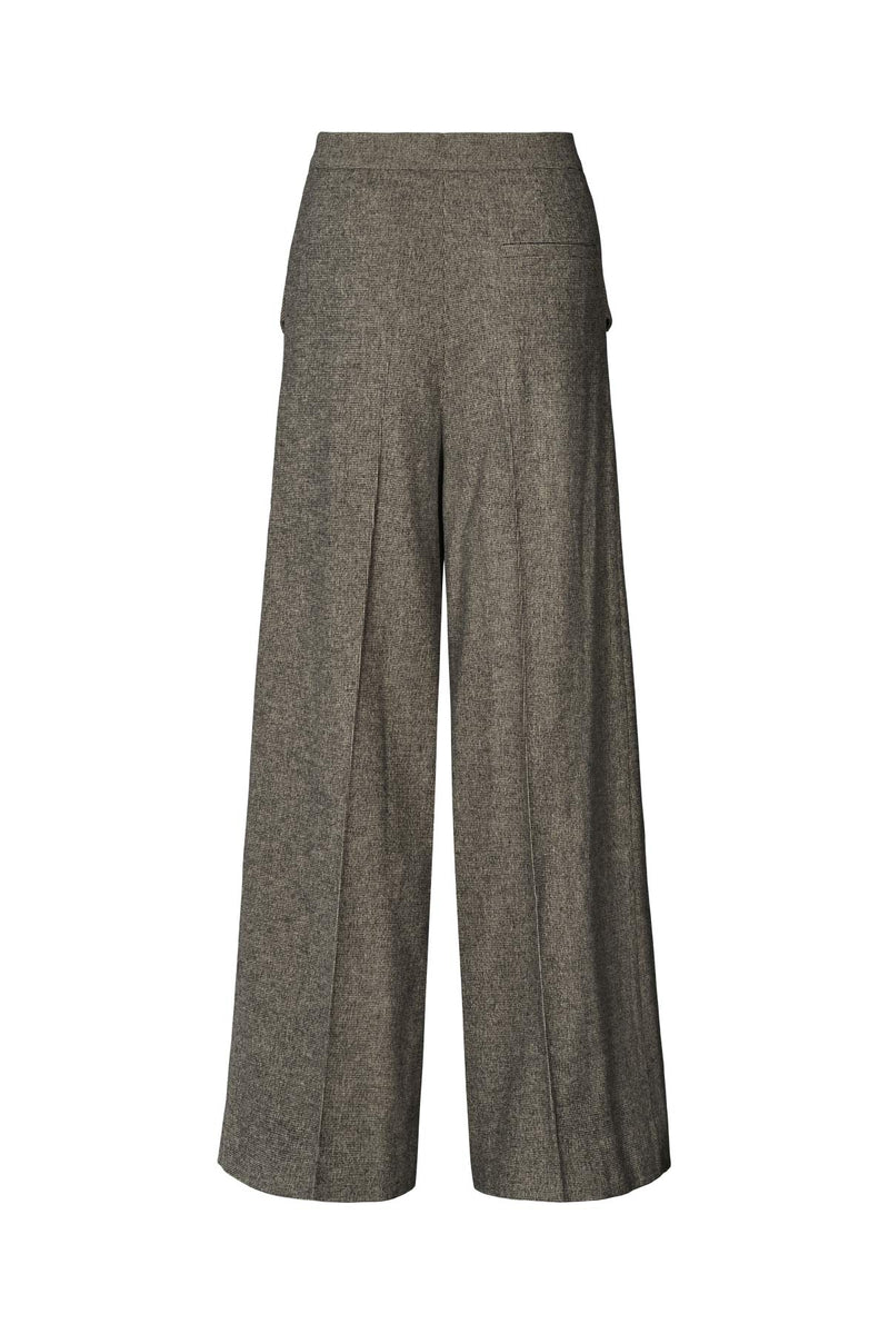 Inja - Mini check wide leg pants I Coffee check 4 - Rabens Saloner